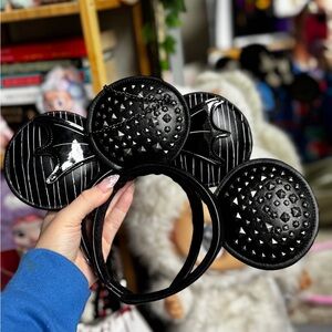 Disney Black Studded Mickey Ears Headband